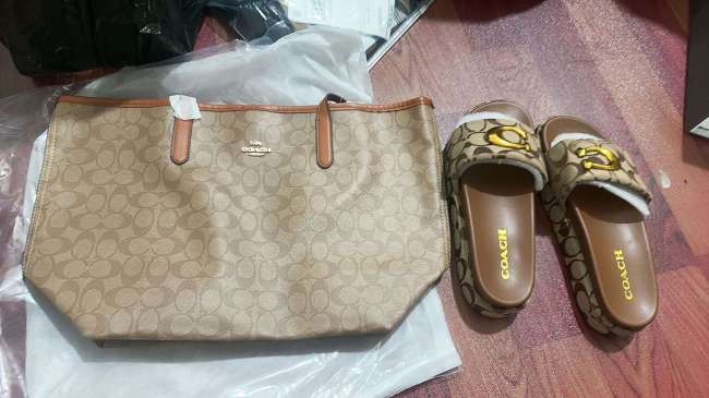 Fashion Slides with Bag Set #COA