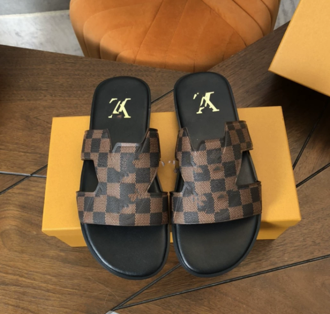 Quality Men's Slides with Box #LOV