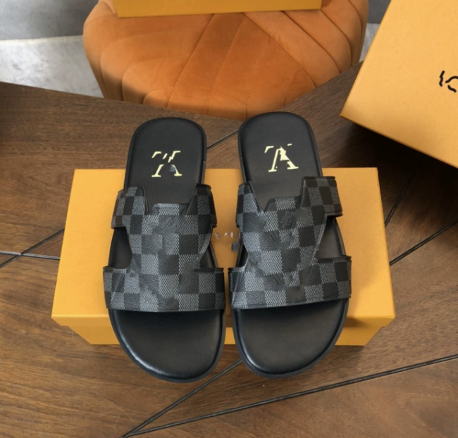 Quality Men's Slides with Box #LOV