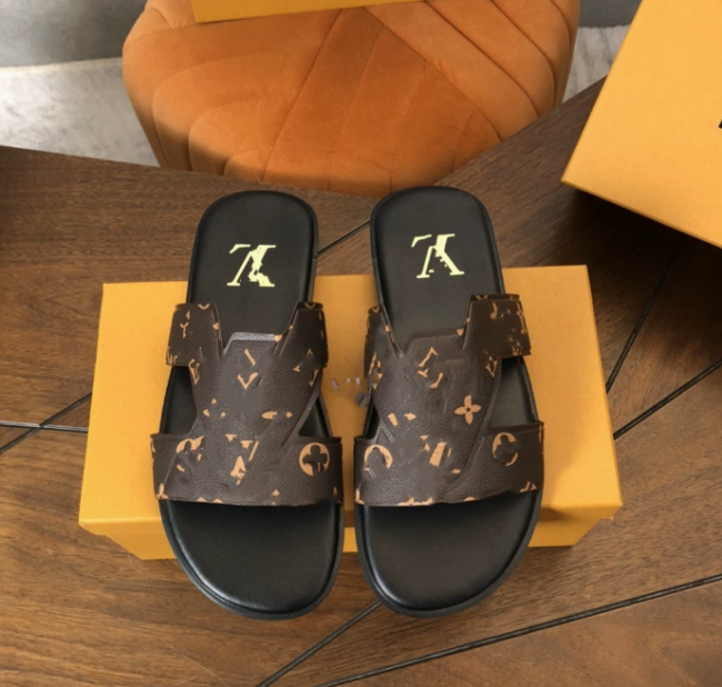 Quality Men's Slides with Box #LOV
