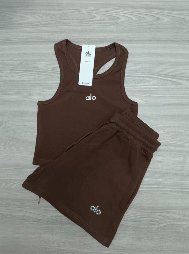 Fashion Women Alo Vest With Shorts Set