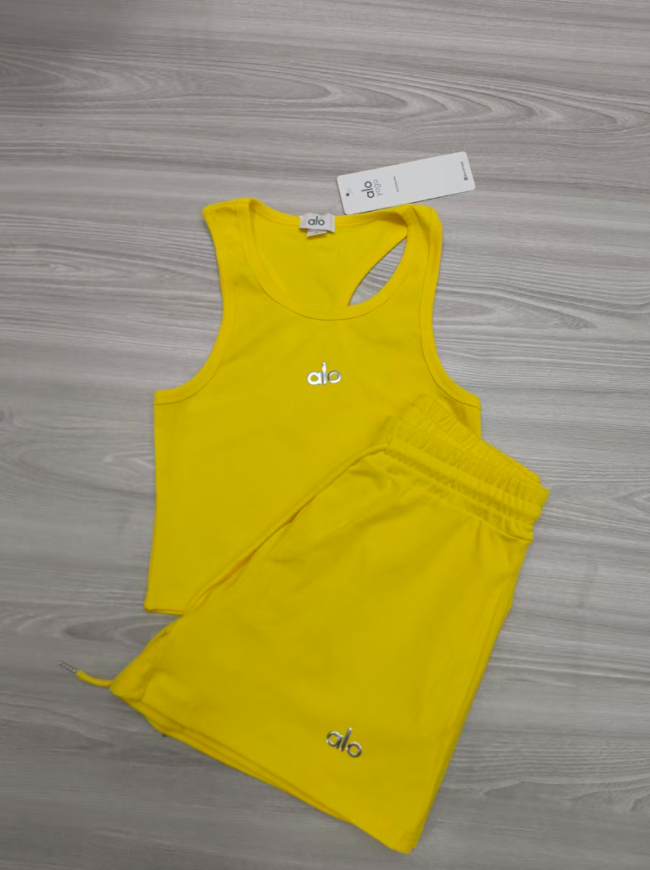 Fashion Women Alo Vest With Shorts Set