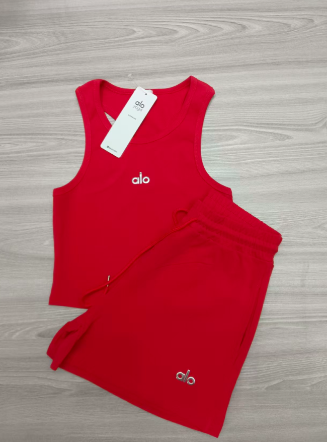 Fashion Women Alo Vest With Shorts Set