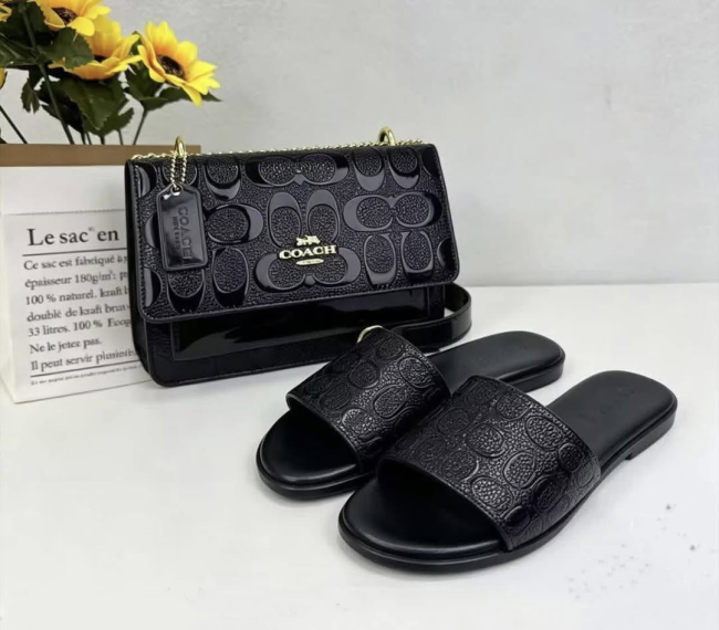 Fashion Slides with Bag Set #COA
