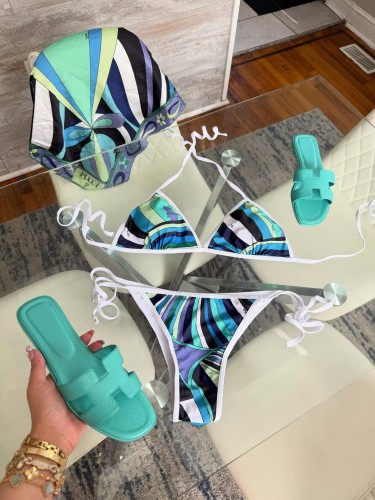 Fashion Swimsuits with Slides Set #PUCCI