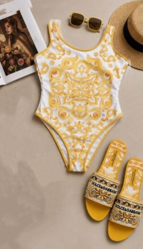 Fashion Slides with Swimsuit Set #DG