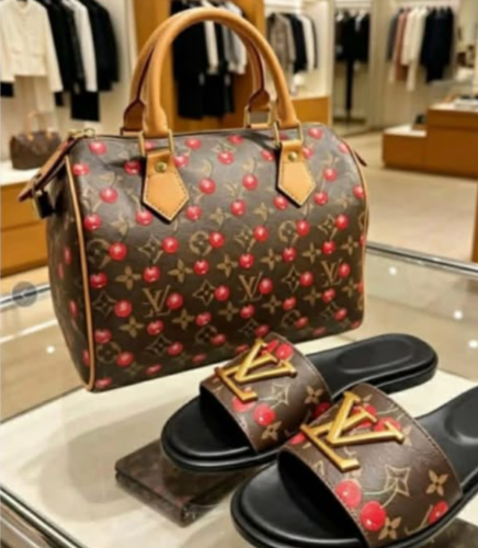  Fashion Slides with Bag Set #LOV