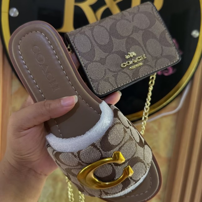 Fashion Slides with Bag Set #COA
