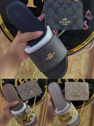 Fashion Slides with Bag Set #COA