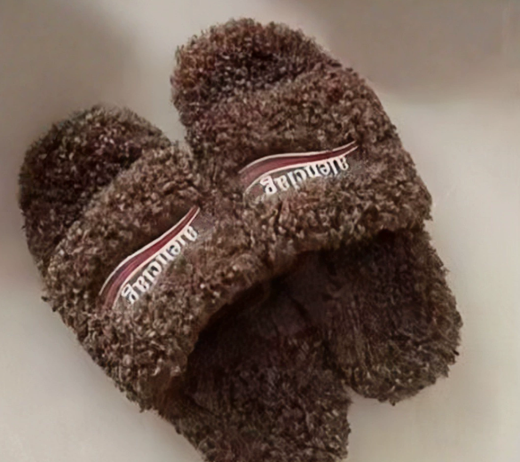 Fashion Furry Slides with Box #BAL