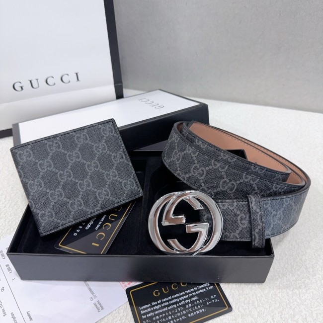 Fashion Men's Belt with Wallet Set with Box #GUI