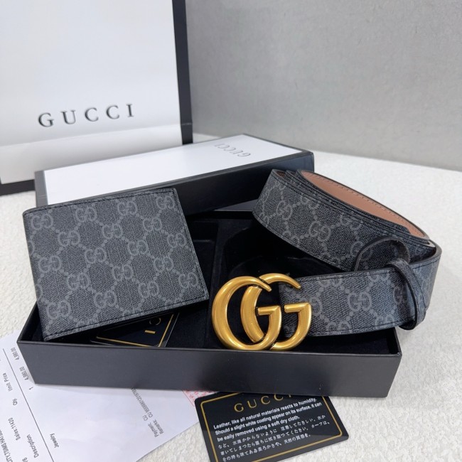 Fashion Men's Belt with Wallet Set with Box #GUI