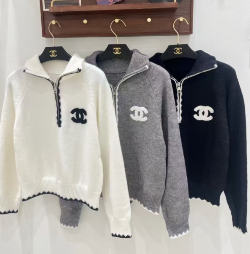 Women Fashion Quater Zipper Sweaters with Tags #CHN