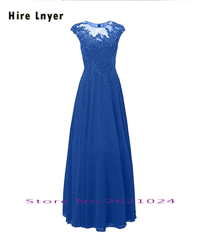 HIRE LNYER New Arrive Cap Sleeve Appliques Beading Formal Gown More Color Choose Floor Length Mother of the Bride Dresses
