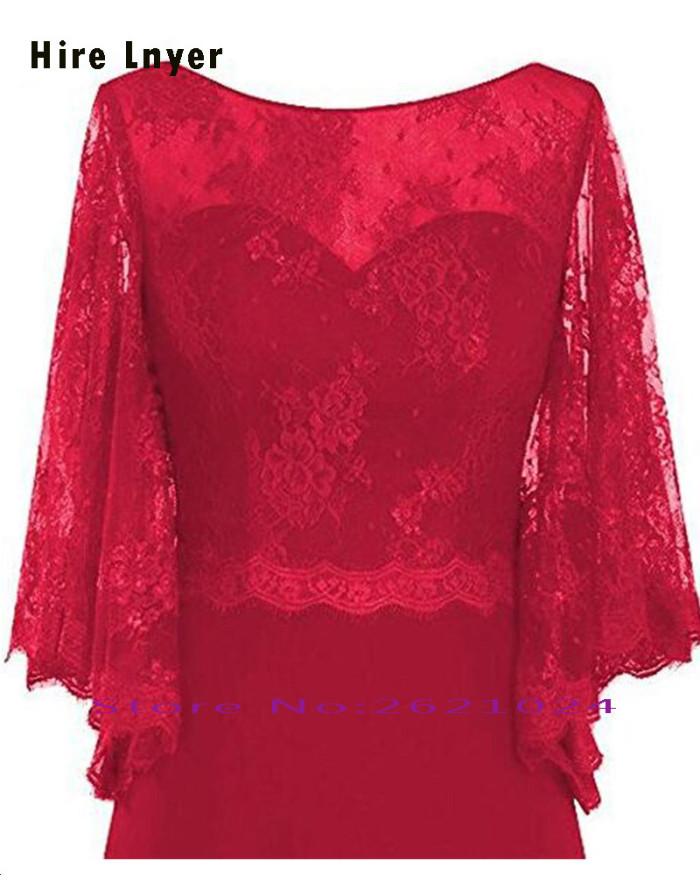 HIRE LNYER Burgundy Dark Red Navy Royal Blue Purple Lavender Pink Grape Lace Chiffon Long Sleeve Mother of the Bride Dresses