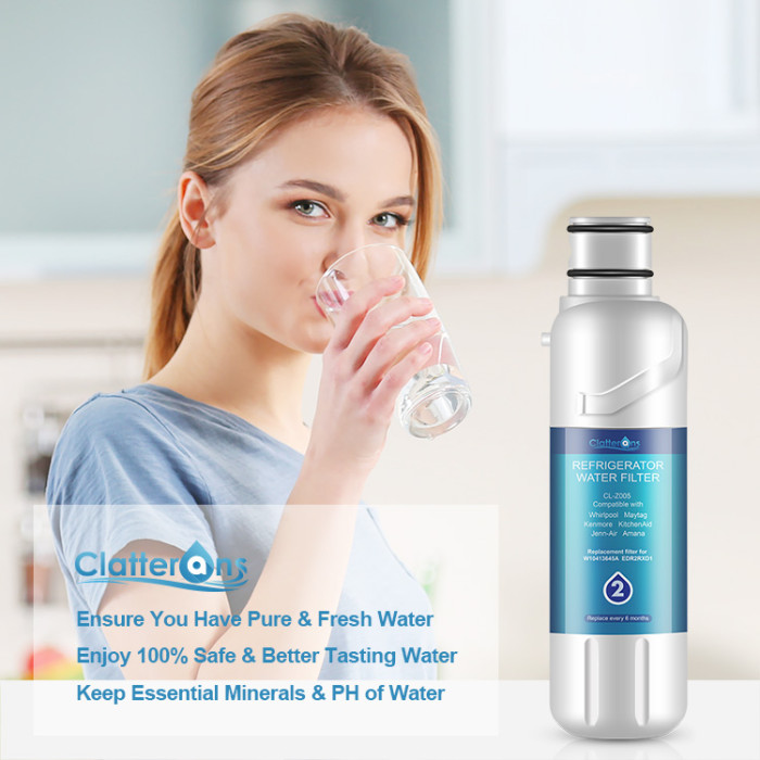 Clatterans CL-Z005 Refrigerator Water Filter Compatible for EDR2RXD1 W10413645A WRF757SDEM00 Water Filter 2 & p6rfwb2 9082