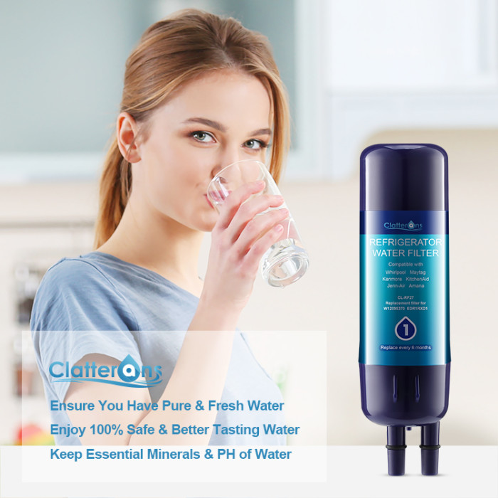 Clatterans CL-RF27 Refrigerator Water Filter Compatible for EDR1RXD1 W10295370 WRS322FDAM02 Filter 1 & Kenmore 9930 Water Filter
