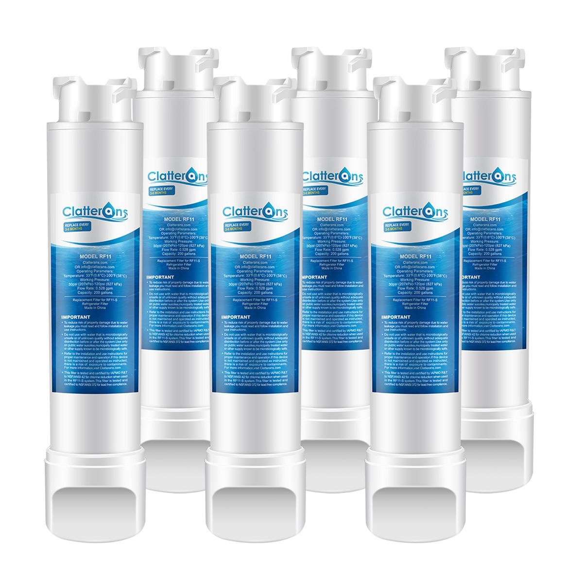 CLRF11 Frigidaire EPTWFU01 Refrigerator Water Filter, 3Pack