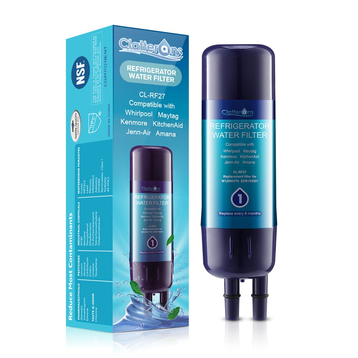 Clatterans CLRF27 Refrigerator Water Filter 1 EDR1RXD1 W10295370