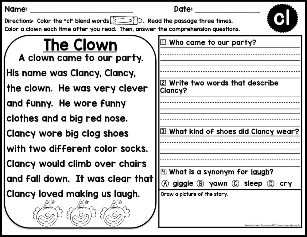 us 8 99 phonics reading comprehension passages and questions all year distance learning pdf file m learningfunny com