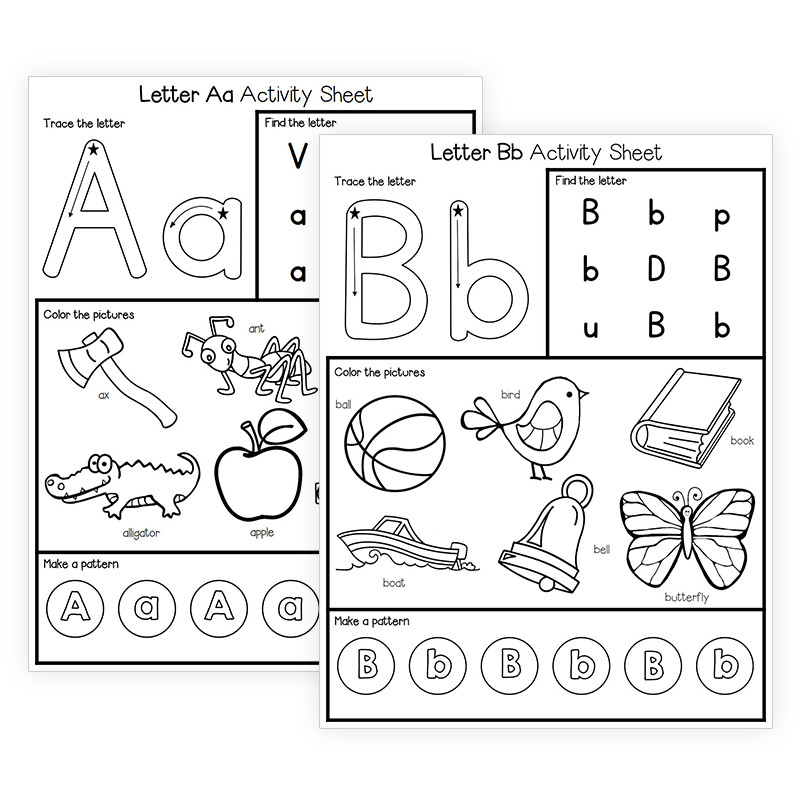 Us 0 99 Alphabet Letters A Z Kindergarten Alphabet Worksheets Back To School M Learningfunny Com