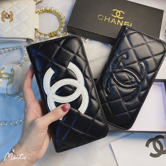 シャネル ロングウォレット CHANEL 長財布 ブラック Chanel 財布 クラシック かわいい 有名人愛用 人気商品