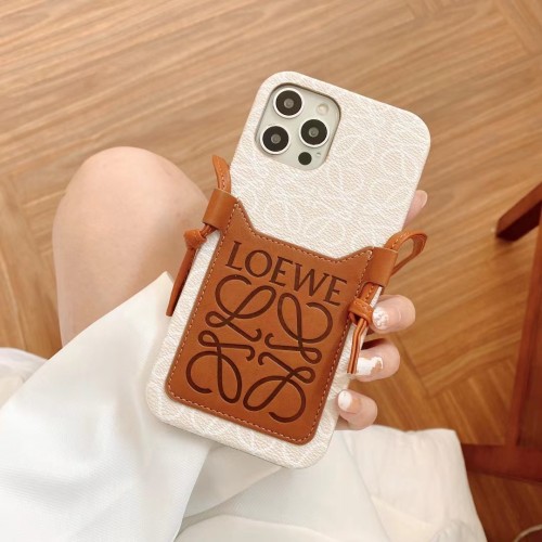 ロエベ iPhone13 Proケース ショルダースマホケース チェーンストラップ付き iPhone13ケース LOEWE iPhone12 Pro Maxケース カード入れ iPhone 12Pro/11Pro/11/XS/XR/8Plusケース Loewe ブランド 芸能人愛用 スマホケース 定番 お洒落 GalaxyS22Ultrta/S22Plus/S21も対応可能