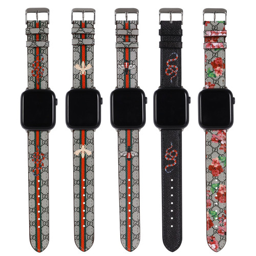 グッチ アップルウォッチ ベルト GGスプリーム キャンバス 38/40/41/42/44/45mm Gucci Apple Watch 替えバンド スネーク ビー フラワー GUCCI 時計バンド お洒落 ウォッチストラップ 男女兼用 エレガント全5色