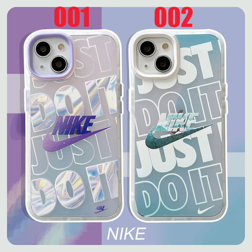 ナイキ iPhone13Proケース レーザータイプ NIKE iPhone13ProMaxケース ロゴプリント Nike iPhone12Pro 11ProMax XR 8Plusケース 個性的 シック 透明感 オシャレ 人気おすすめ 全2色