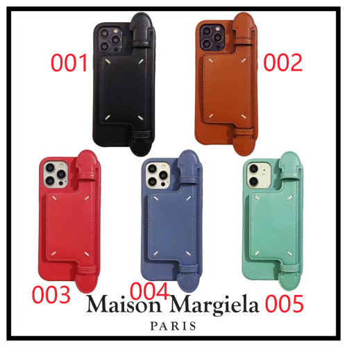 マルジェラ iPhone13ProMaxケース ハンドル付き 4ステッチ Maison Margiela iPhone13Proケース ベルト付き メゾン マルジェラ iPhone13 12Pro 11ProMax XSケース 高級感 シンプル 持ち手付き スタイリッシュ 全5色