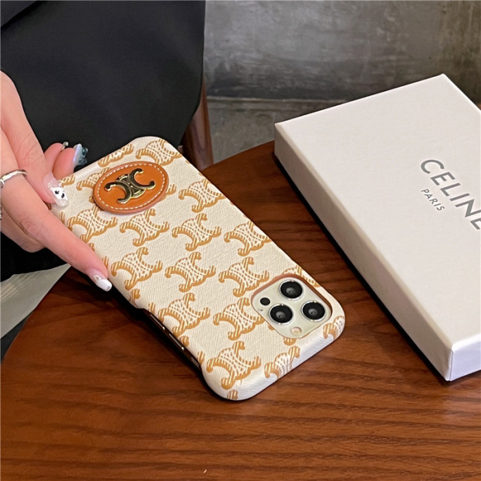 Celine iPhone14 ProMaxケース ロゴ金具付き