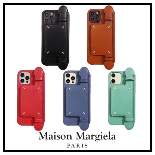 マルジェラ iPhone14Proケース ベルト付き 4ステッチ Maison Margiela iPhone14ProMaxケース 持ち手付き メゾン マルジェラ iPhone13Pro 12 11ProMax XRケース 高級感 シンプル 個性的 全5色 おすすめ
