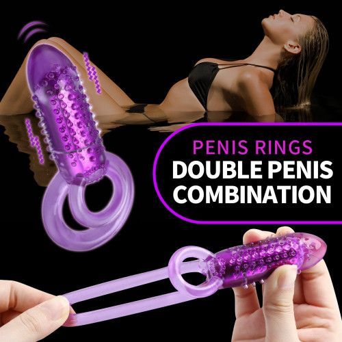 Dual Cock Ring Vibrator Vibrating Penis Ring
