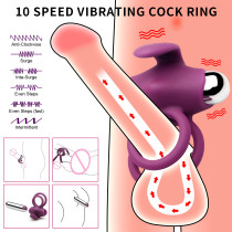 10 Speed Vibrating Cock Ring Penis Ring USB Rechargeable