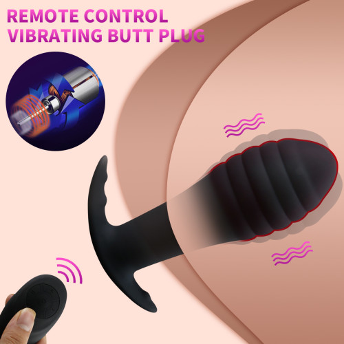 Vibrating Butt Plug Dildo Vibrator​ Anal Plug Remote Control Silicone Sex Toys