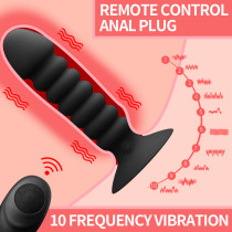 Remote Control Anal Butt Plug Vibrator 10 Speed G Spot Vibrating Dildo Sex Toys
