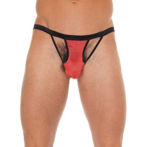 Mens Black G-String With Red Pouch