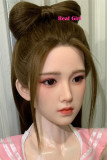 Real Girl P4ヘッド 高級シリコン製 可愛い 女性ヘッド 等身大ドールの頭 頭部単品 ヘッド単体 フィギュア M16ボルト採用 140-170CM身長適用 職人メイク 塗装済み
