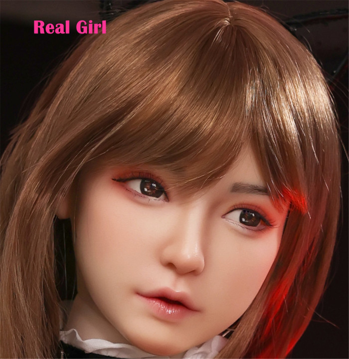 Real Girl D8ヘッド 軟質シリコン製 可愛い 女性ヘッド ラブドールの頭 頭部単品 ヘッド単体 M16ボルト採用 140-170CM身長適用 職人メイク 塗装済み 口開閉機能付き リアルな口腔構造