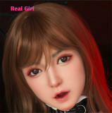 Real Girl D8ヘッド 軟質シリコン製 可愛い 女性ヘッド ラブドールの頭 頭部単品 ヘッド単体 M16ボルト採用 140-170CM身長適用 職人メイク 塗装済み 口開閉機能付き リアルな口腔構造