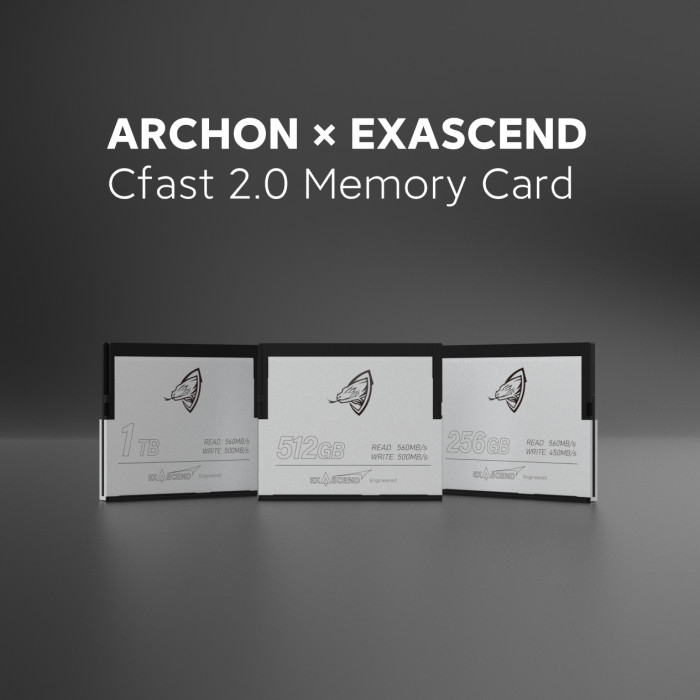 EXASCEND ARCHON Cfast 2.0 Memory Card 500MB/S 256GB, 512GB, 1TB 4K 6K for Professional Photograph Camera Video Canon C200 BMD RED KOMODO