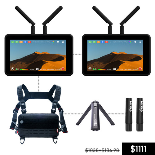 Vaxis Atom A5 Wireless Monitor*2 & Chest Harness Bag & Metal Tabletop Mini Tripod & Short Antenna*2