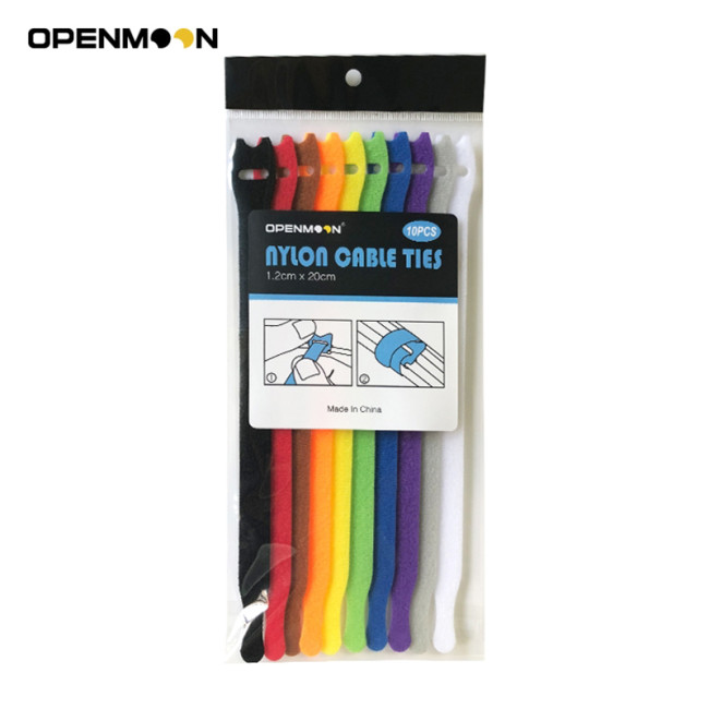 OPENMOON Nylon Reusable Cable Ties, Adjustable 10pieces Multicolor