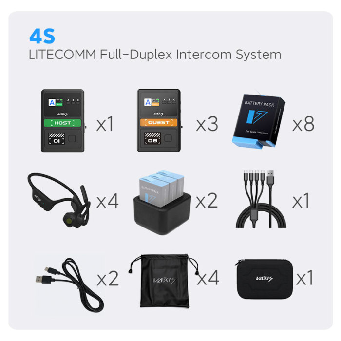 Vaxis Litecomm V1 Full-duplex Wireless Intercom System