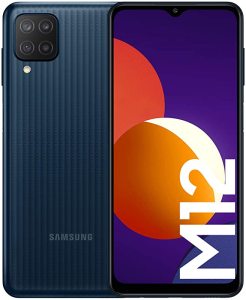 Samsung Galaxy M12 Android Smartphone ohne Vertrag, Quad-Kamera, 6,5 Zoll  Infinity-V Display, starker 5.000 mAh Akku, 128 GB/4GB, Handy in Schwarz,  (Deutsche Version) [Exklusiv bei Amazon]