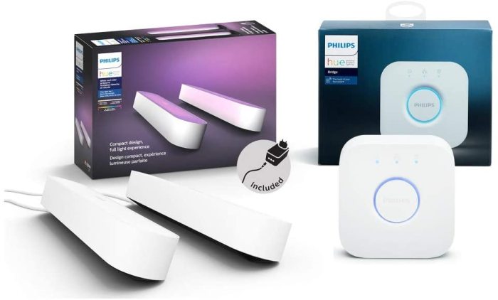 Philips Hue White and Color Ambiance Play Lightbar 2-er Pack inkl. Hue  Bridge, weiß, bis