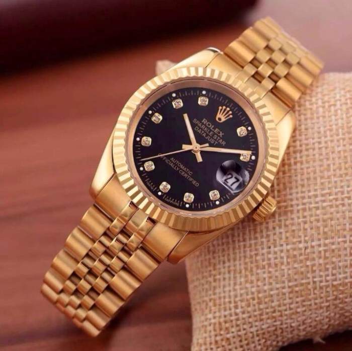 NEW Hot high quality Rolex Mens Womens Quartz Watch Fashion Gift Gold Casual Waterproof Watches 9579 Orders