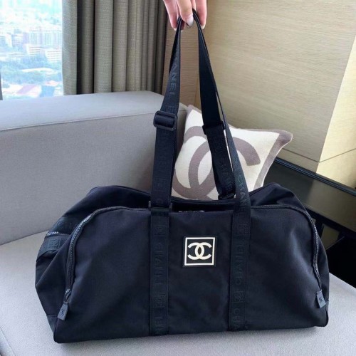 Luxury Chanel Classic Flower Design Mens Leather Travel Bag,Portable Large Capacity Fitness Bag,Hot Sale Travel Shoulder Bag,Luggage Bag