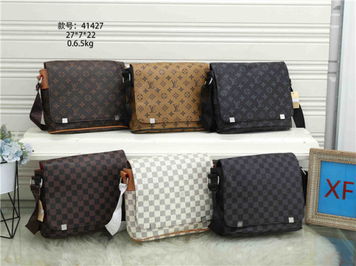 LV Luxury Style Messenger Bags Shoulder Bag Luxury Men's briefcase Business Plaid Bag for Male Leather Handbag Crossbody Bag