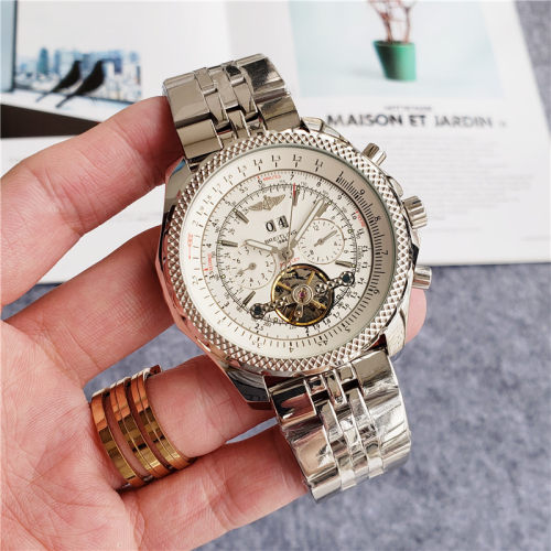 2021 NEW Breitling Full Function Tourbillon Men Business Stainless Steel Automatic Mechanical Watch